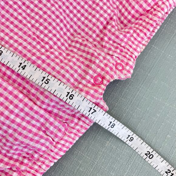 Vintage OshKosh B'gosh Pink Plaid Bunny Romper 18 Months - Picture 7 of 8